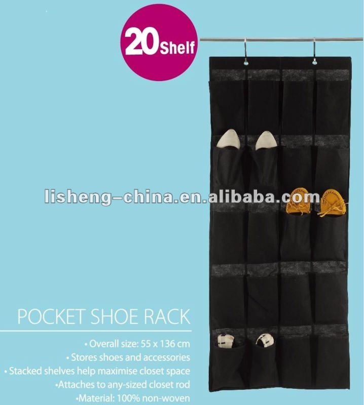 20-pockets over the door hanging wall shoe organizer