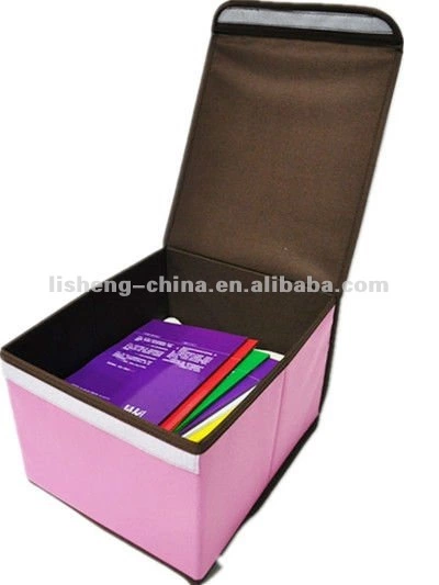 Decorative collapsible fabric storage box