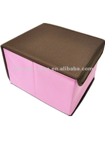 Decorative collapsible fabric storage box
