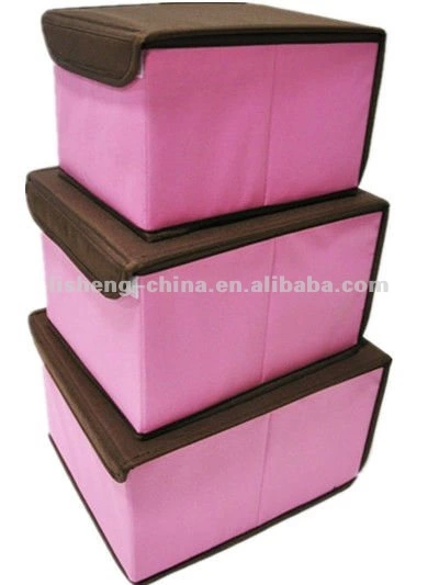 Decorative collapsible fabric storage box