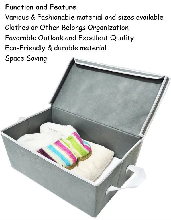 Decorative Collapsible non-woven Fabric Storage Boxes With Lids