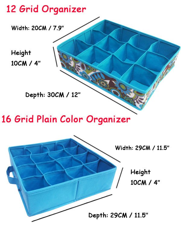 12 grid socks /Underwear storage case/ Organizer box/non-woven box