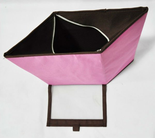 Pink Custom Fabric Shoe Storage Box with Window