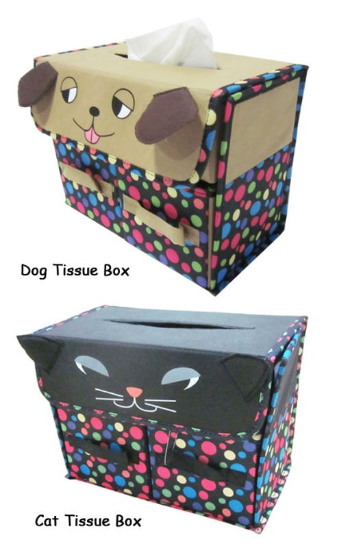 Non-woen Multifunctional Lovely Folding Tissue Box with 2 Drawers