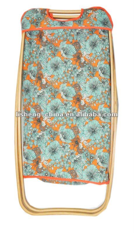 Cotton colorfull fabric laundry hamper with bamboo X frame
