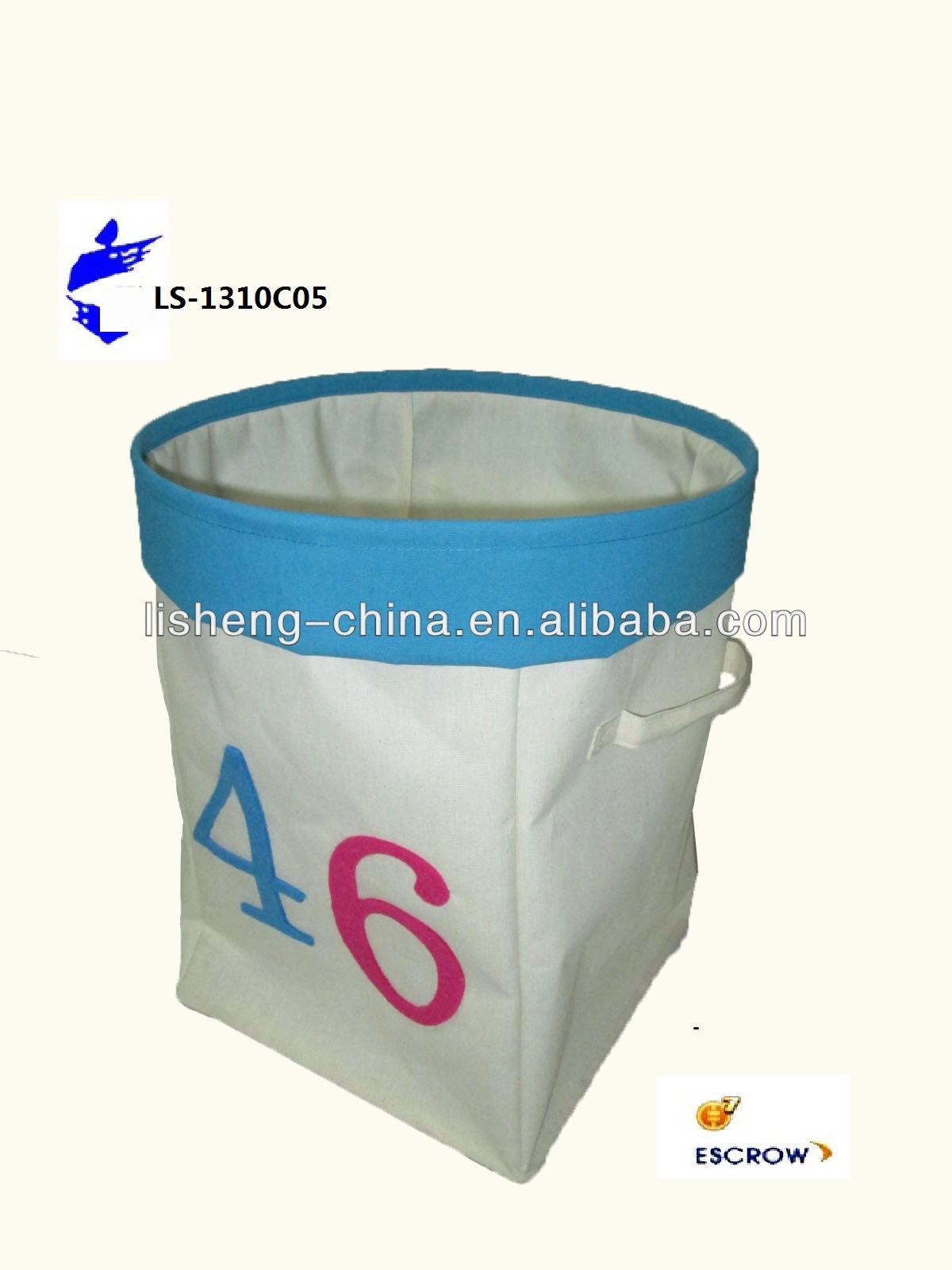 Folding Polyester Canvas Laundry Hamper with numer