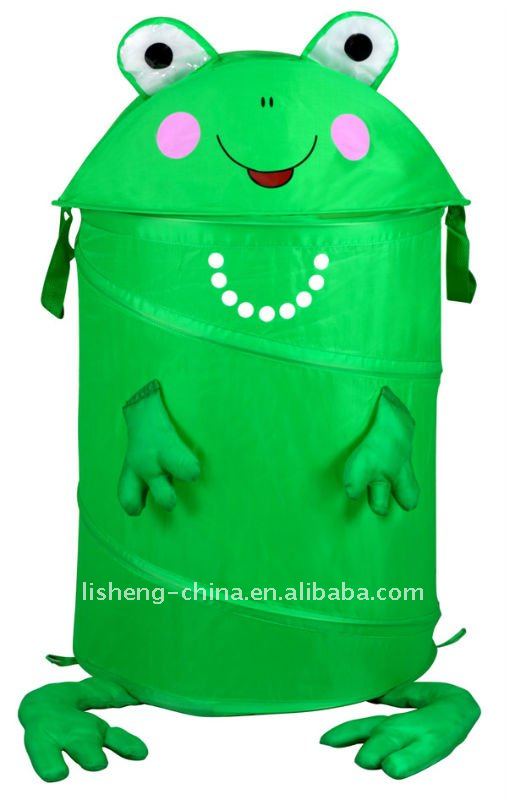 Kids animal round pop-up laundry hamper